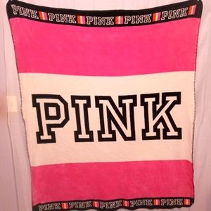 PINK by Victorias Secret fleece throw blanket 55" X 46"